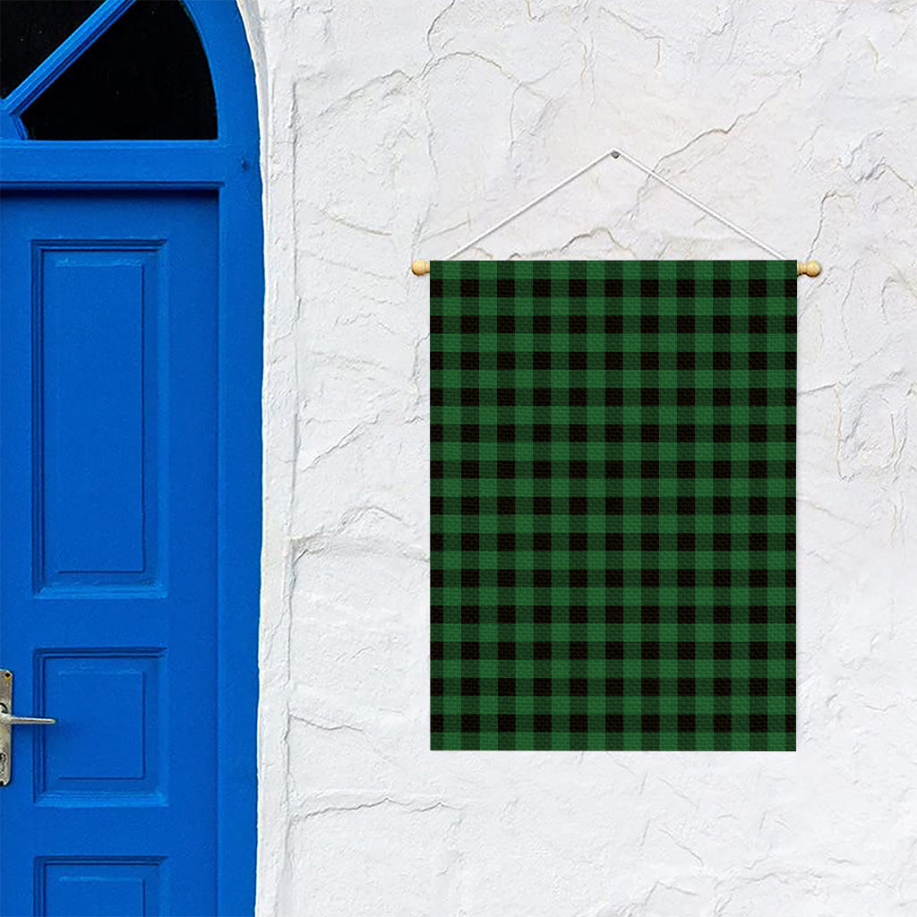 Green And Black Buffalo Check Print Garden Flag