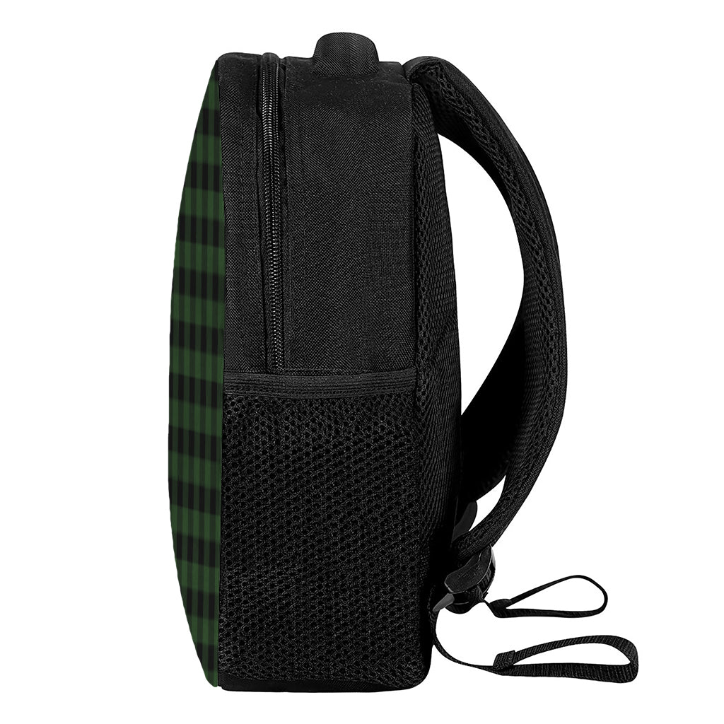 Green And Black Buffalo Plaid Print Casual Backpack