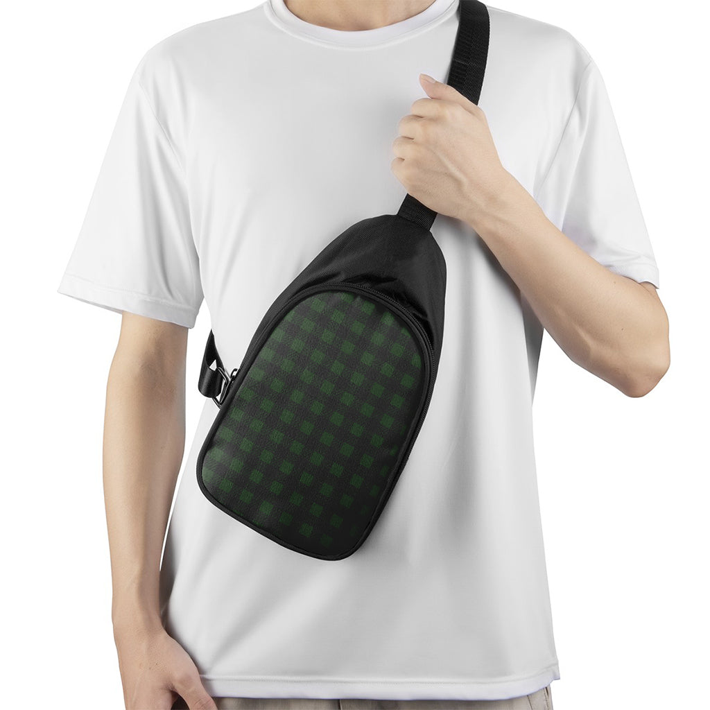 Green And Black Buffalo Plaid Print Chest Bag