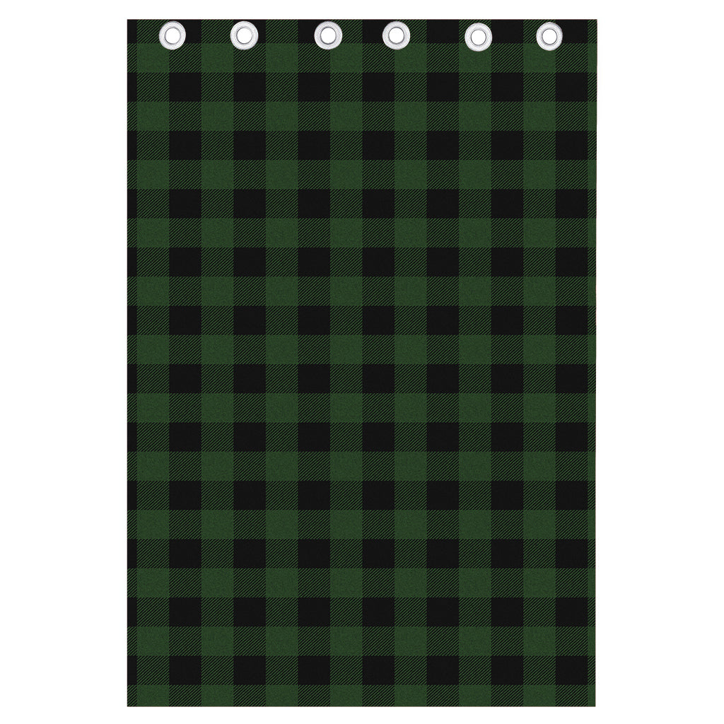 Green And Black Buffalo Plaid Print Curtain