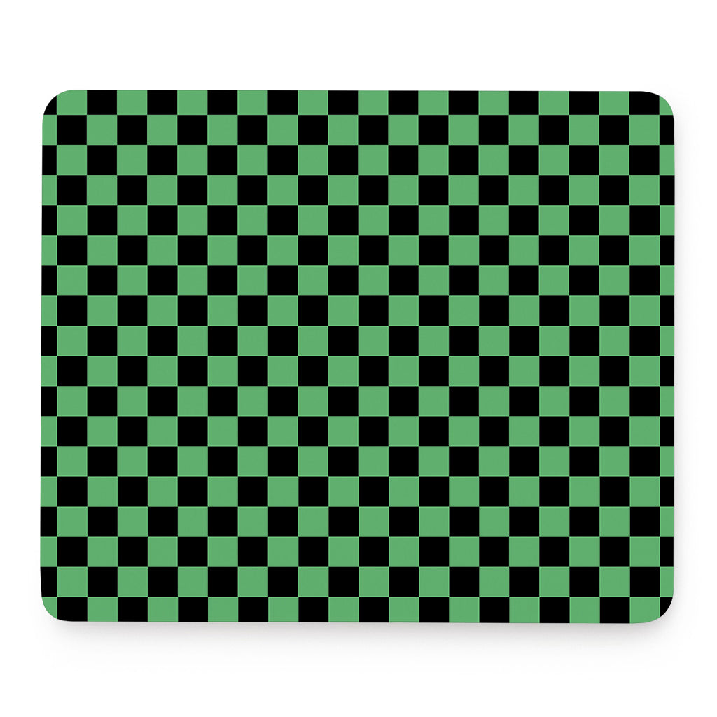 Green And Black Checkered Pattern Print Mouse Pad