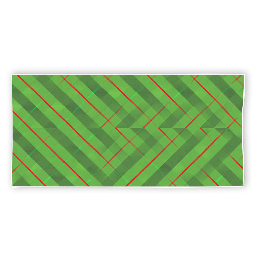 Green And Red Plaid Pattern Print Beach Towel