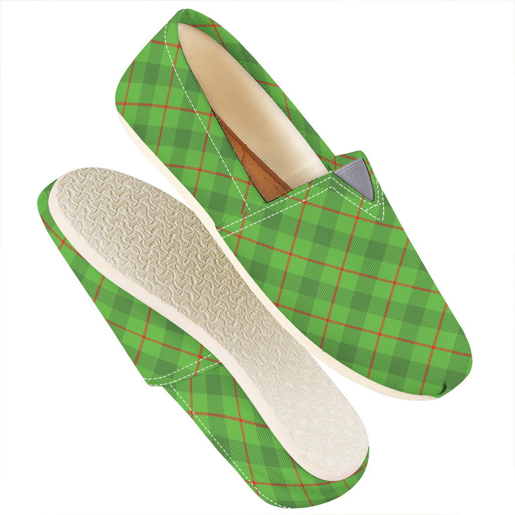 Green And Red Plaid Pattern Print Casual Shoes