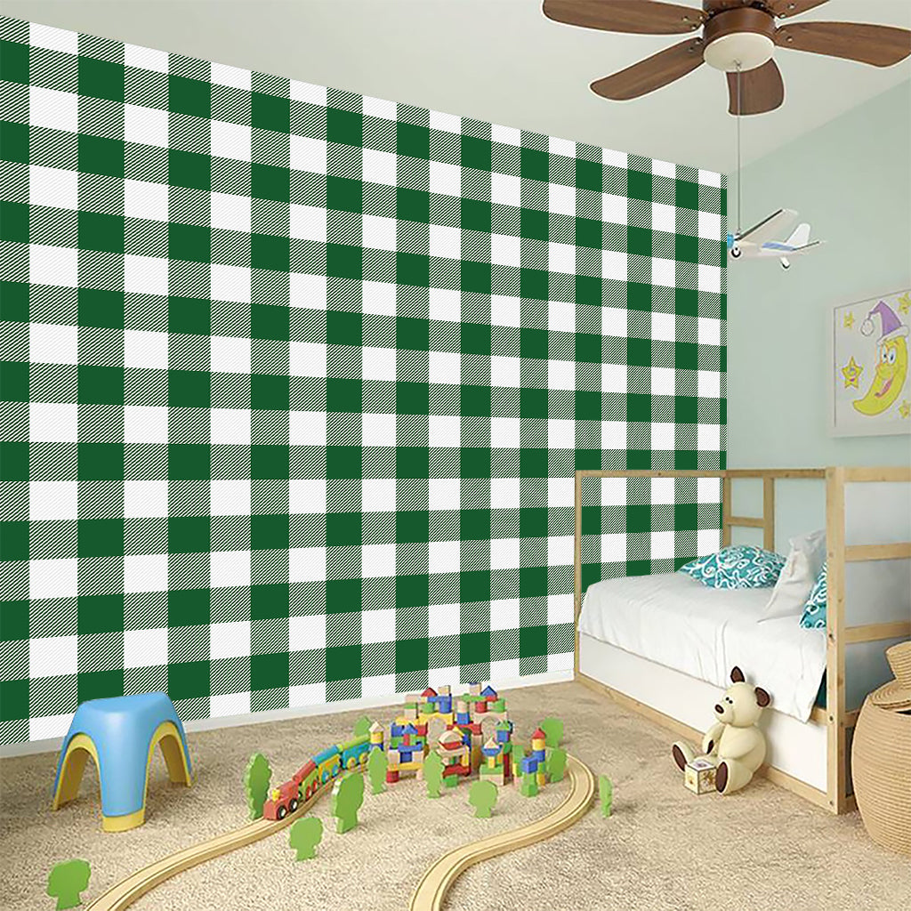 Green And White Buffalo Check Print Wall Sticker