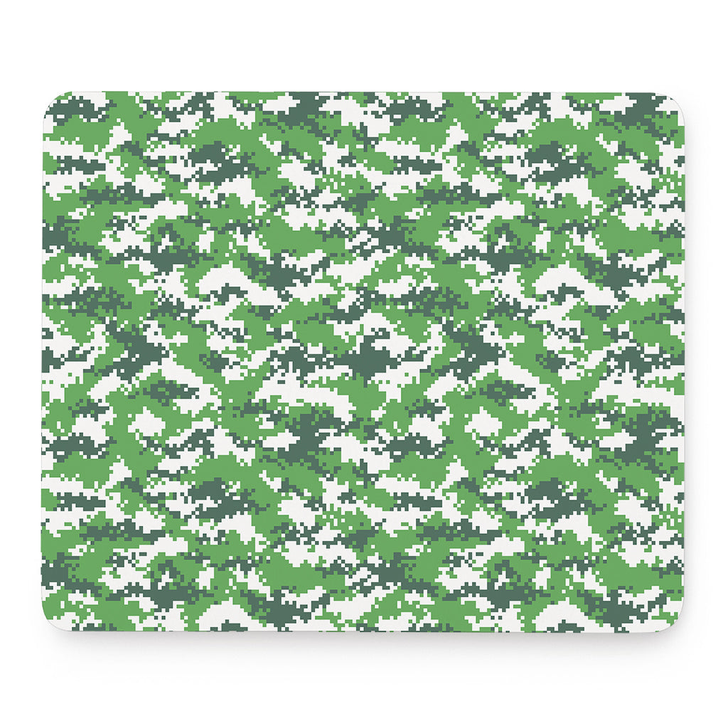 Green And White Digital Camo Print Mouse Pad