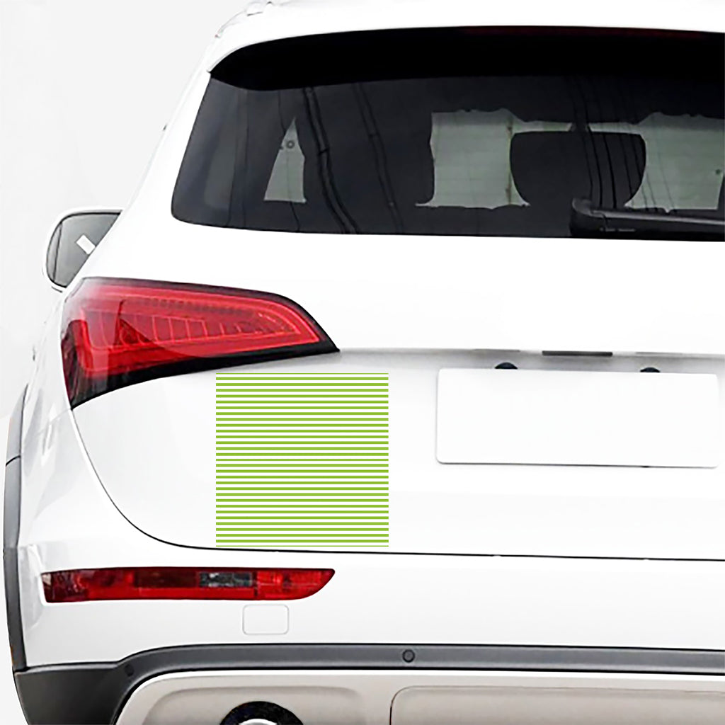 Green And White Striped Pattern Print Car Sticker