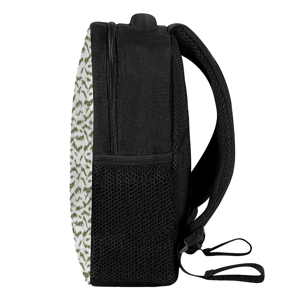 Green And White Tiger Stripe Camo Print Casual Backpack