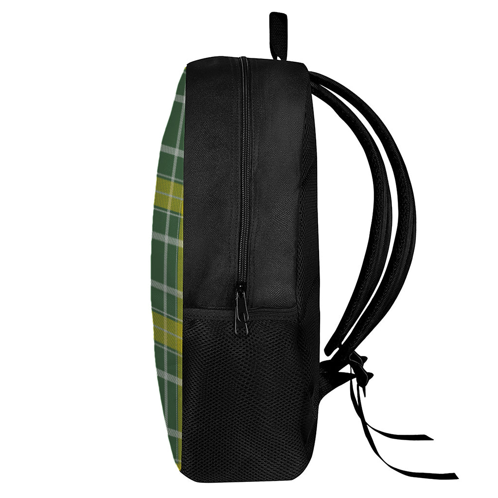 Green And Yellow Stewart Tartan Print 17 Inch Backpack