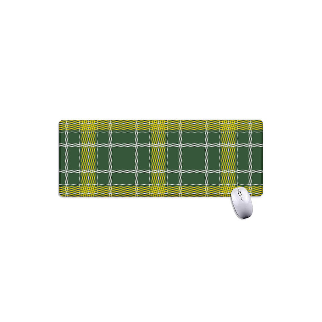Green And Yellow Stewart Tartan Print Extended Mouse Pad