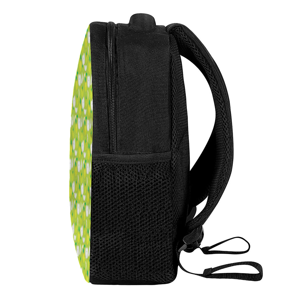 Green Apple Fruit Pattern Print Casual Backpack