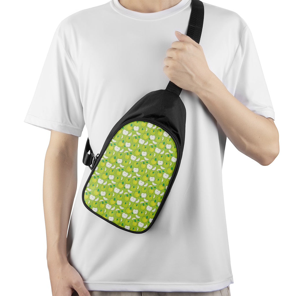 Green Apple Fruit Pattern Print Chest Bag