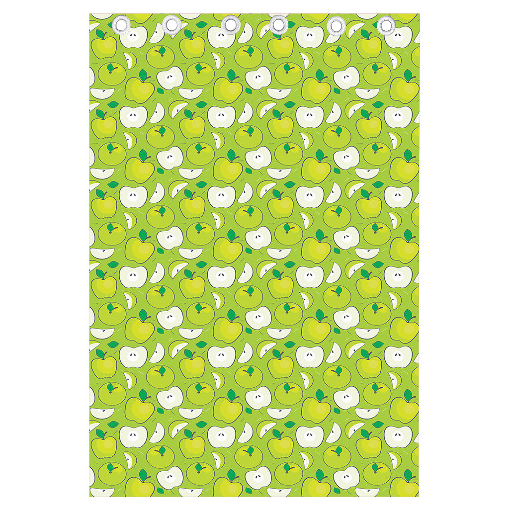 Green Apple Fruit Pattern Print Curtain
