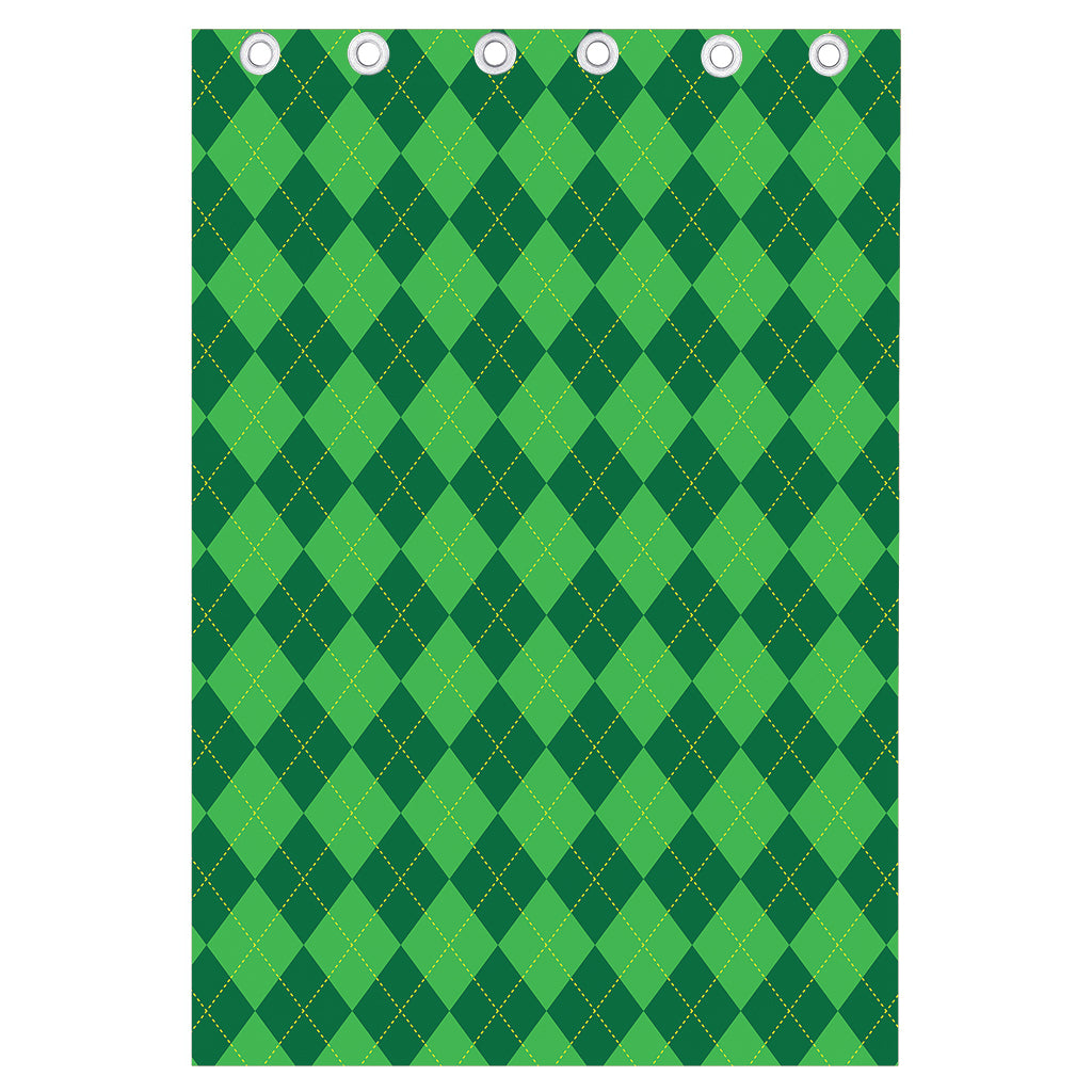Green Argyle Pattern Print Curtain