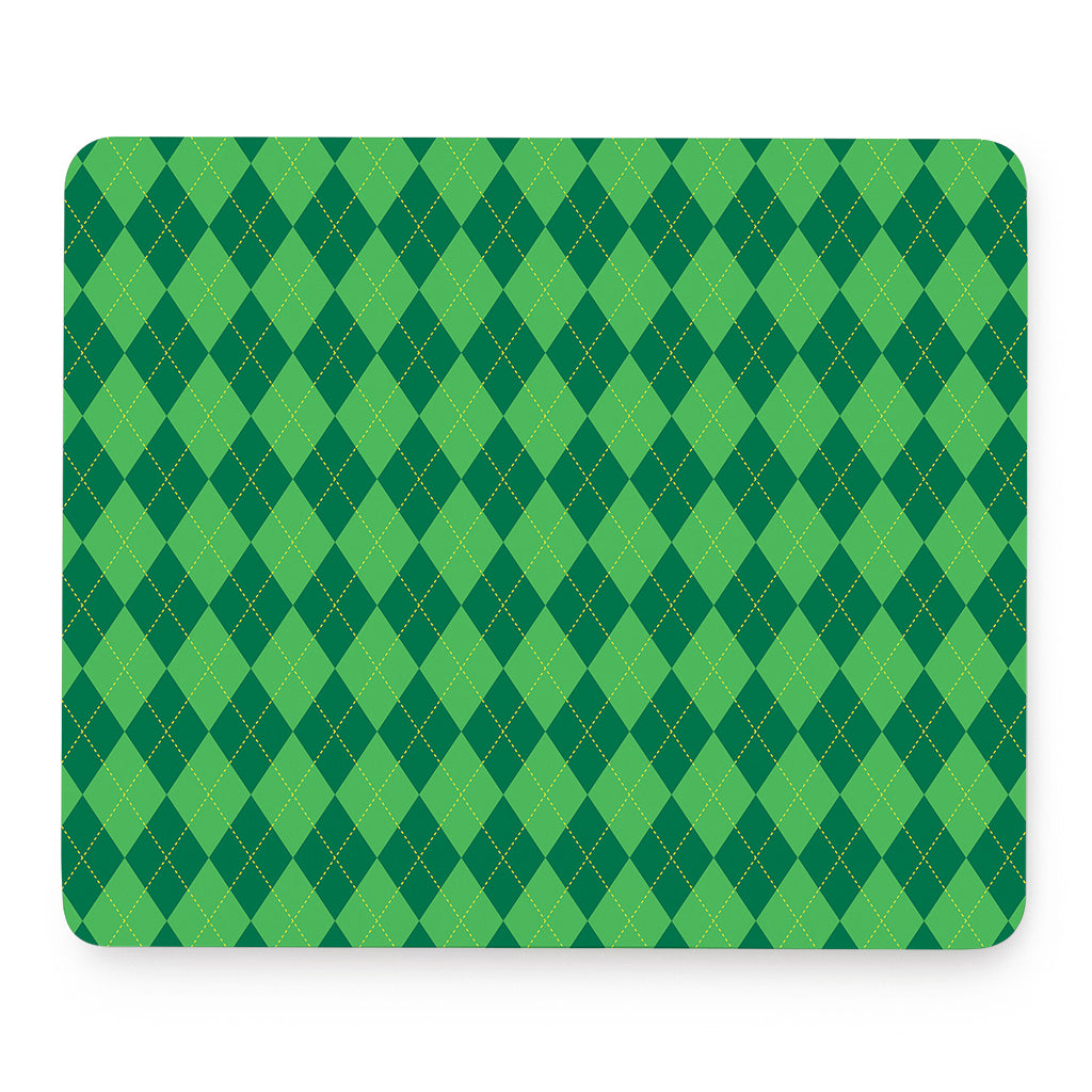 Green Argyle Pattern Print Mouse Pad