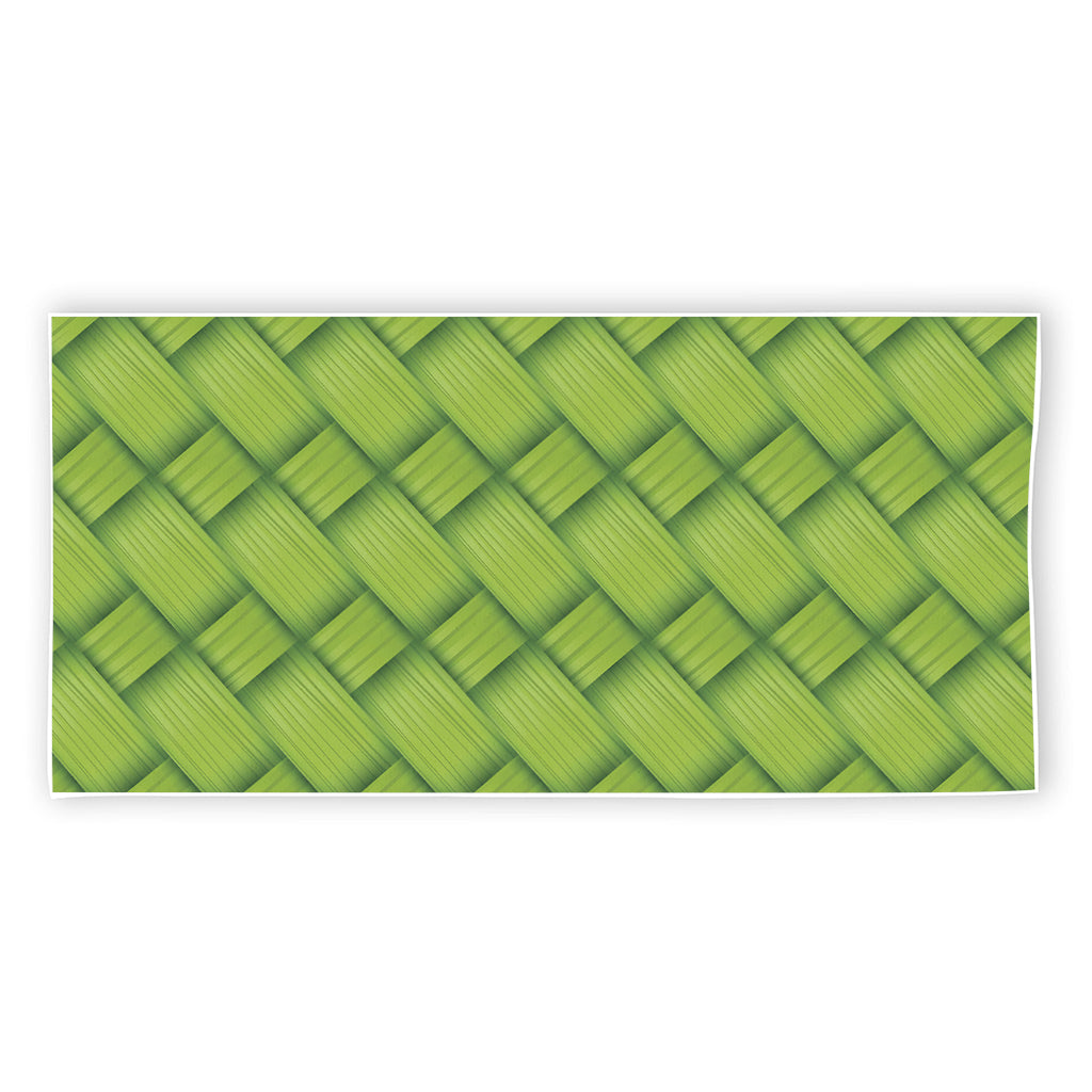 Green Bamboo Print Beach Towel