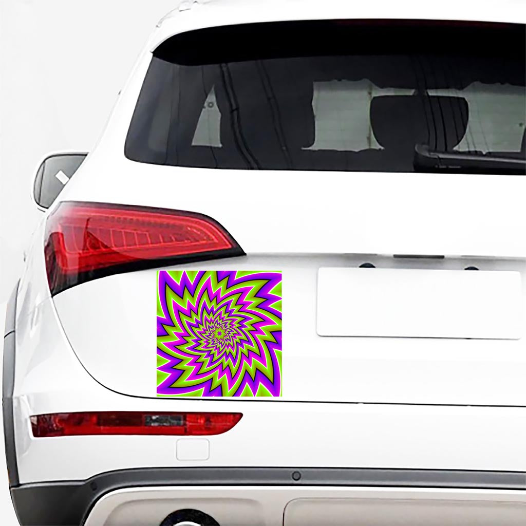 Green Big Bang Moving Optical Illusion Car Sticker