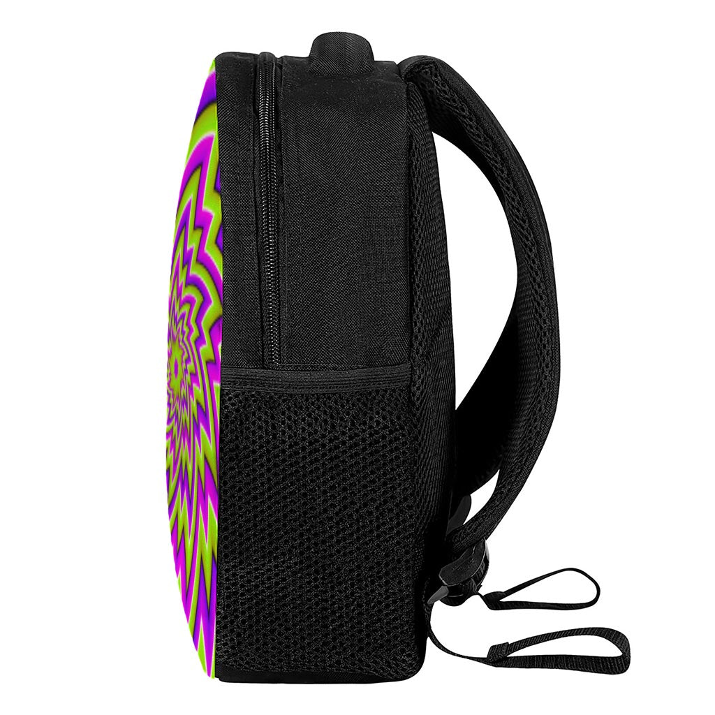 Green Big Bang Moving Optical Illusion Casual Backpack