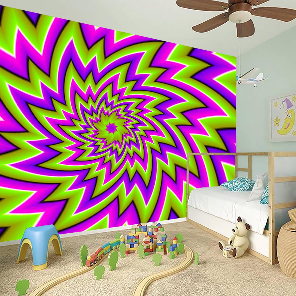 Green Big Bang Moving Optical Illusion Wall Sticker