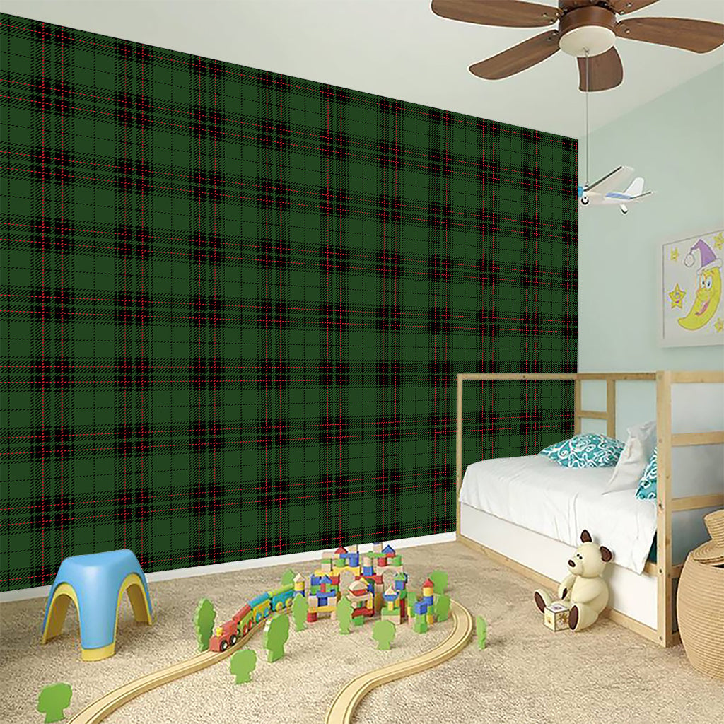 Green Black And Red Tartan Pattern Print Wall Sticker