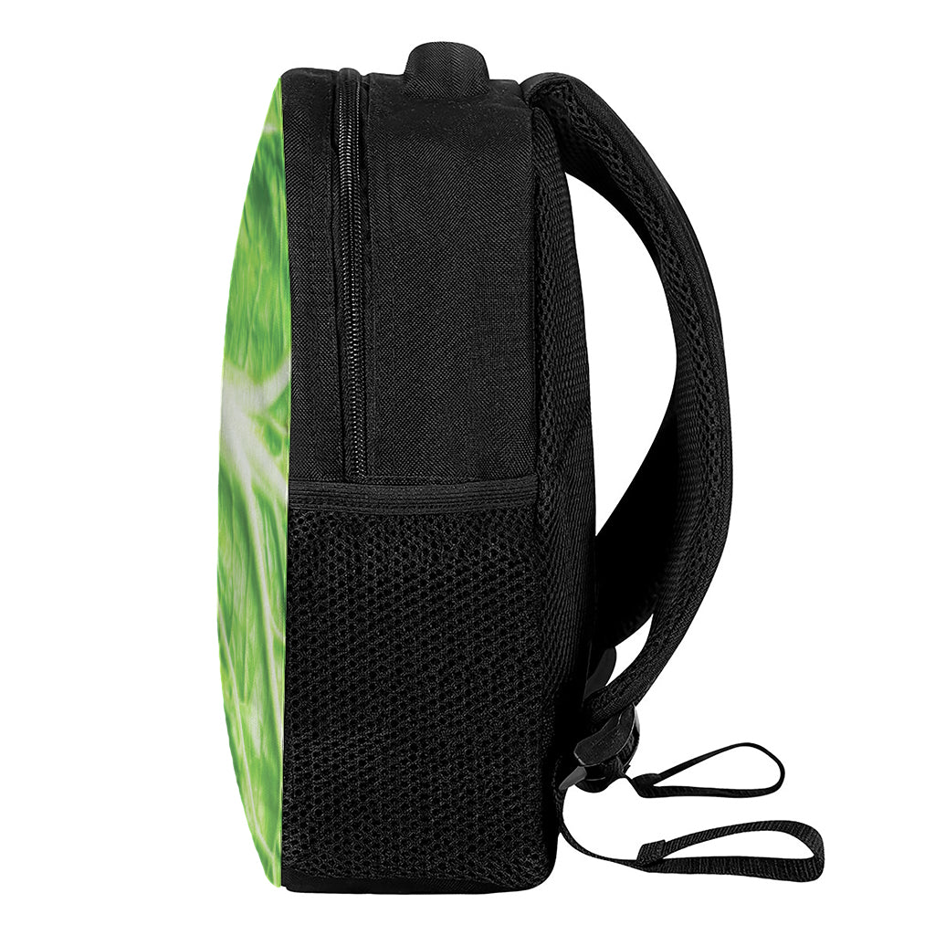 Green Cabbage Leaf Print Casual Backpack