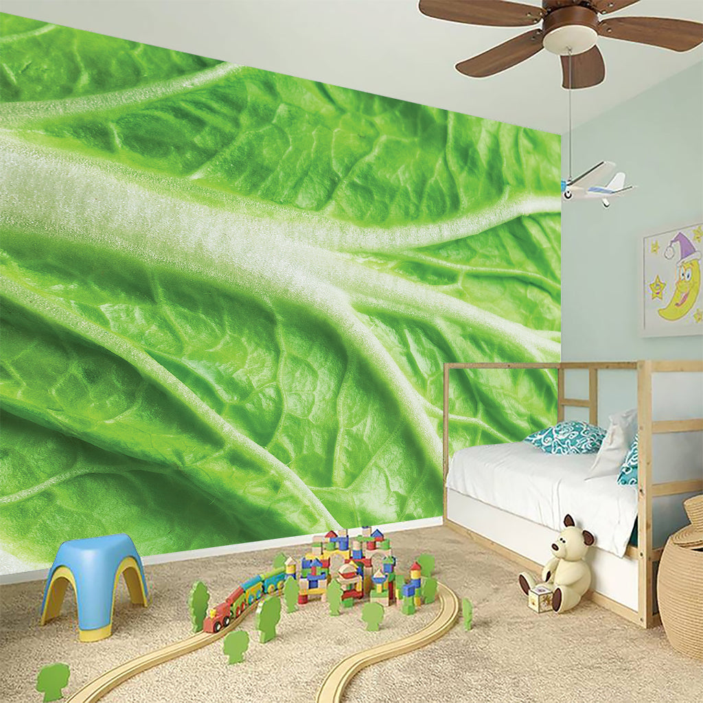 Green Cabbage Leaf Print Wall Sticker