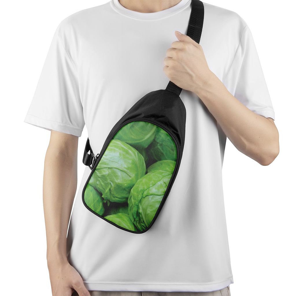 Green Cabbage Print Chest Bag