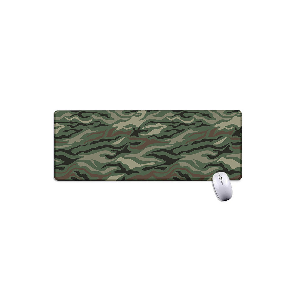 Green Camo Zebra Pattern Print Extended Mouse Pad