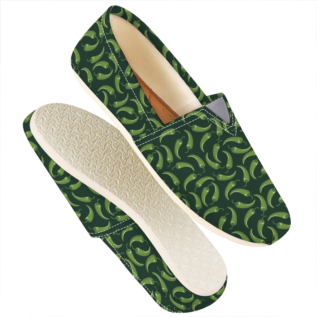 Green Chili Peppers Pattern Print Casual Shoes
