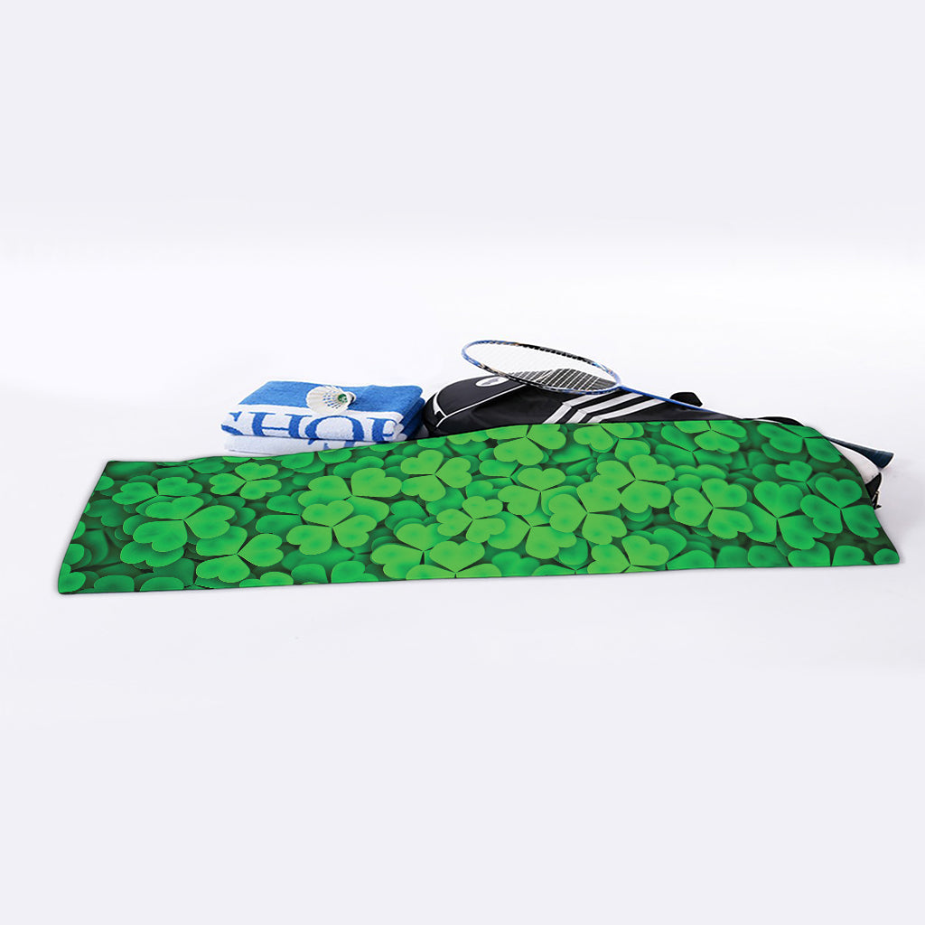 Green Clover St. Patrick's Day Print Sports Towel