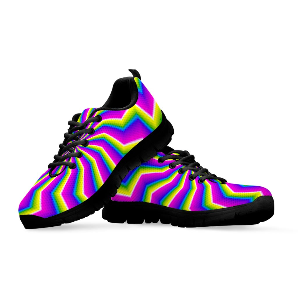 Green Dizzy Moving Optical Illusion Black Running Shoes