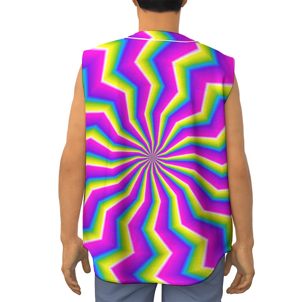 Green Dizzy Moving Optical Illusion Sleeveless Baseball Jersey