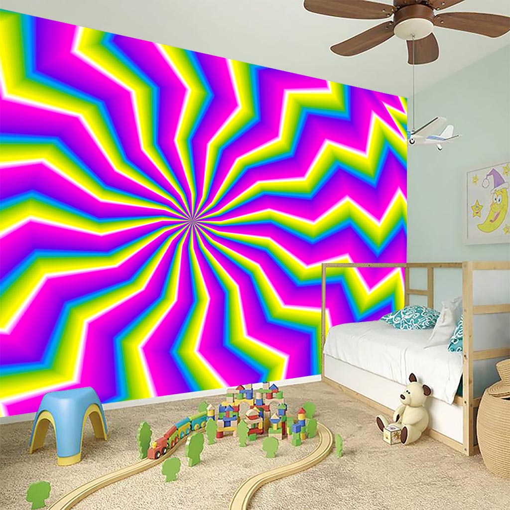 Green Dizzy Moving Optical Illusion Wall Sticker