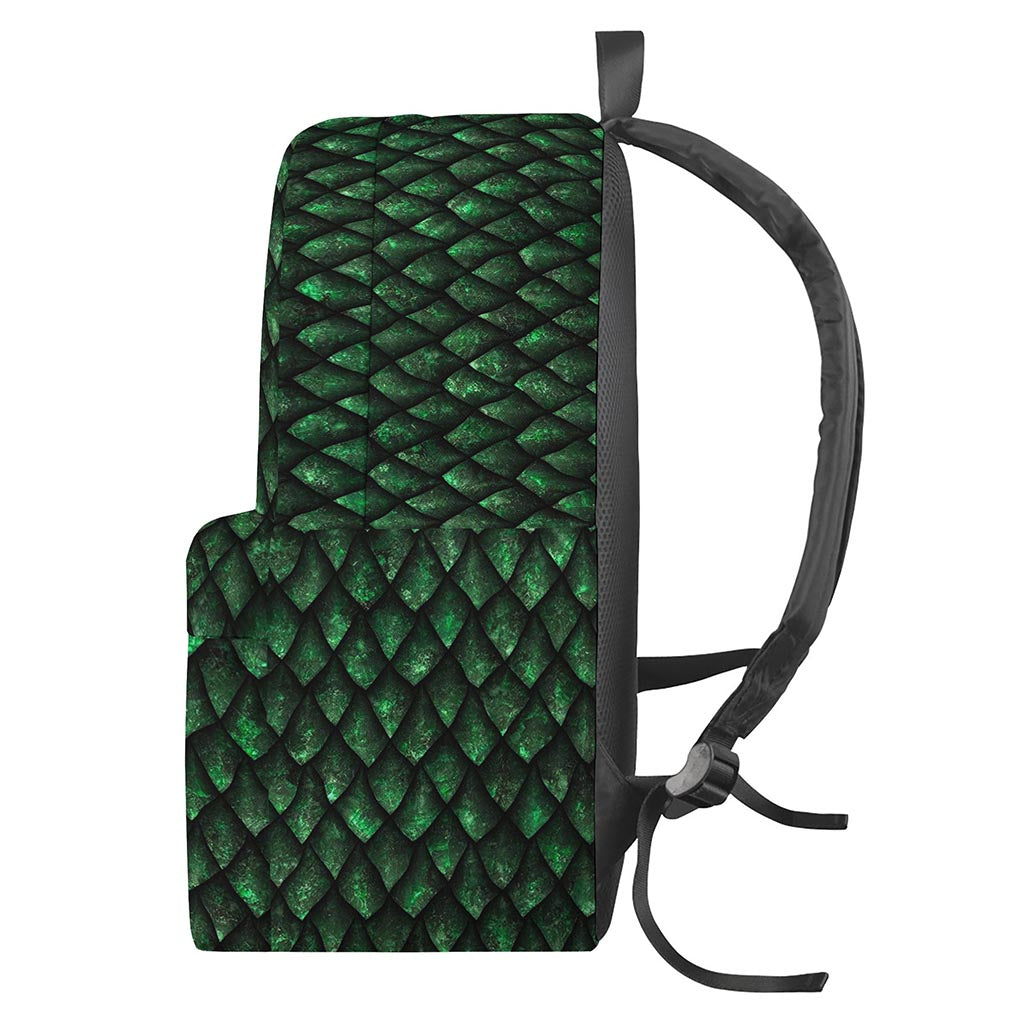 Green Dragon Scales Pattern Print Backpack
