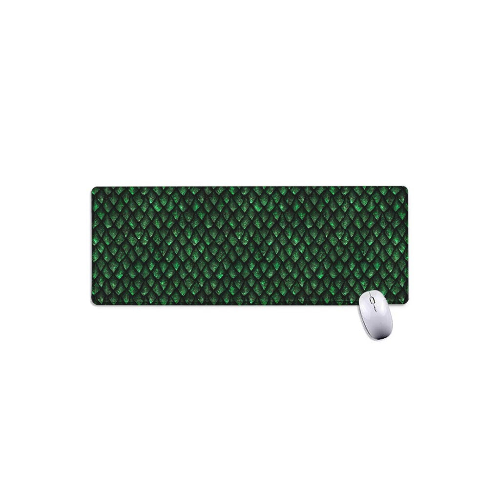 Green Dragon Scales Pattern Print Extended Mouse Pad