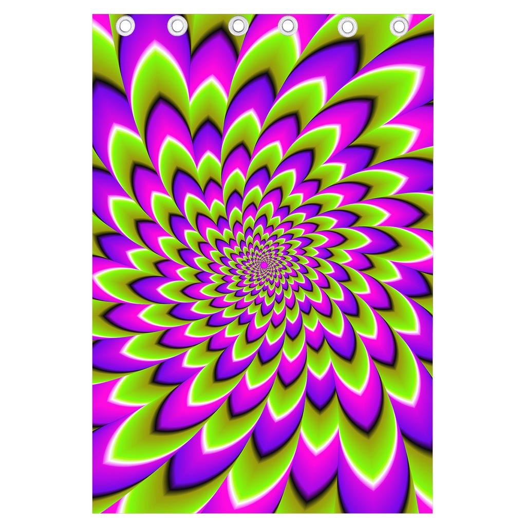 Green Expansion Moving Optical Illusion Curtain