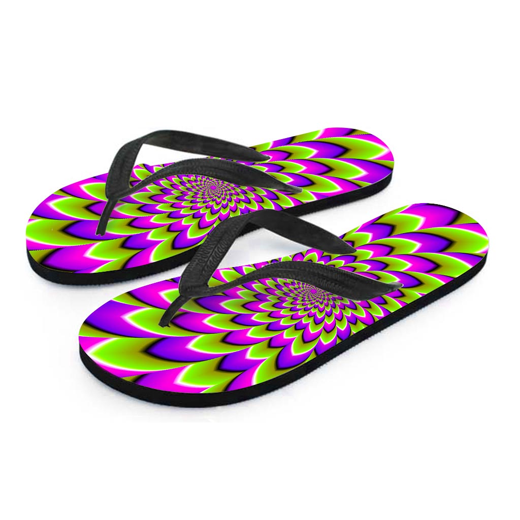 Green Expansion Moving Optical Illusion Flip Flops