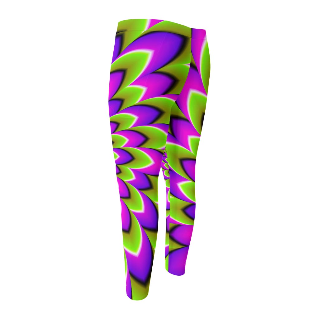 Green Expansion Moving Optical Illusion Men's Compression Pants
