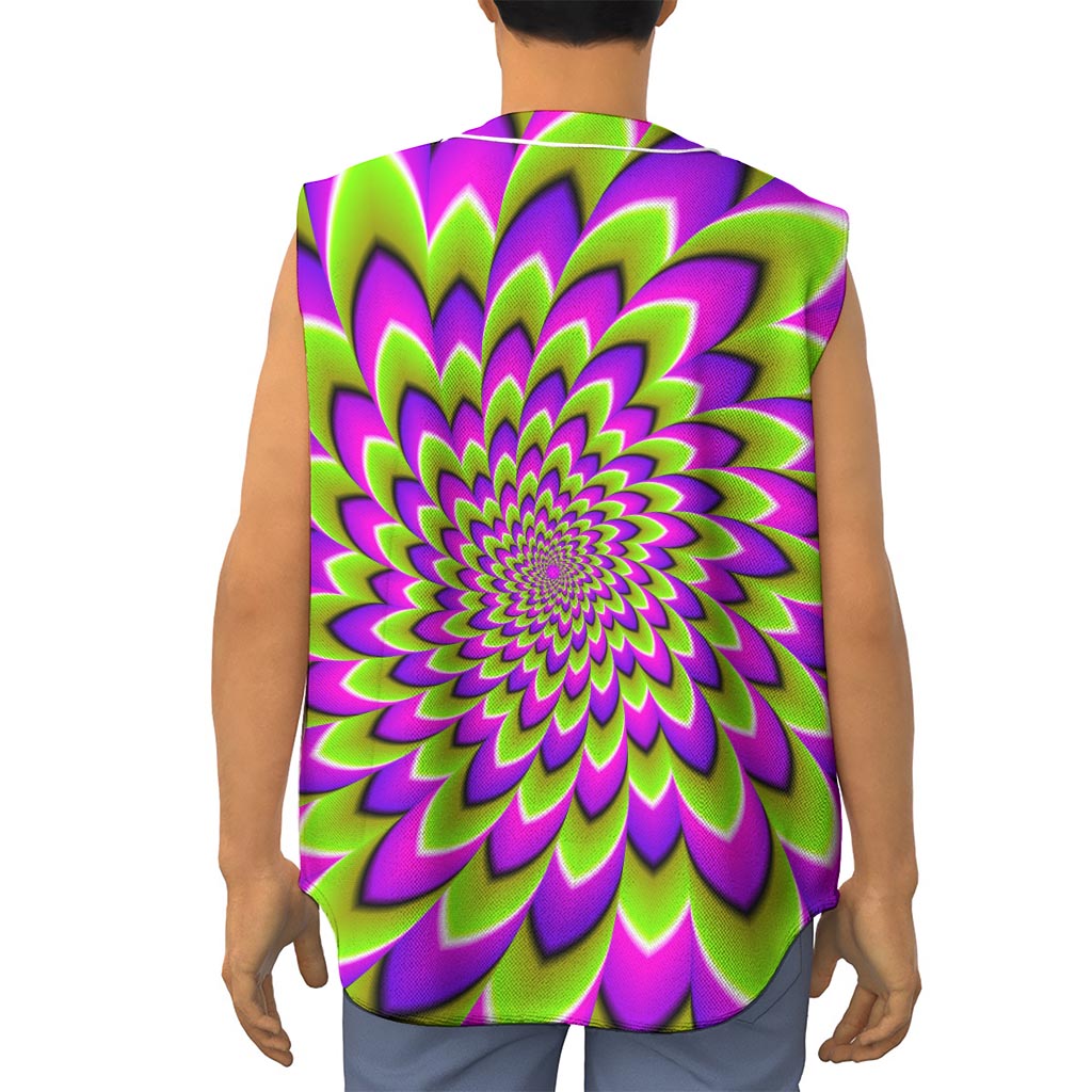 Green Expansion Moving Optical Illusion Sleeveless Baseball Jersey