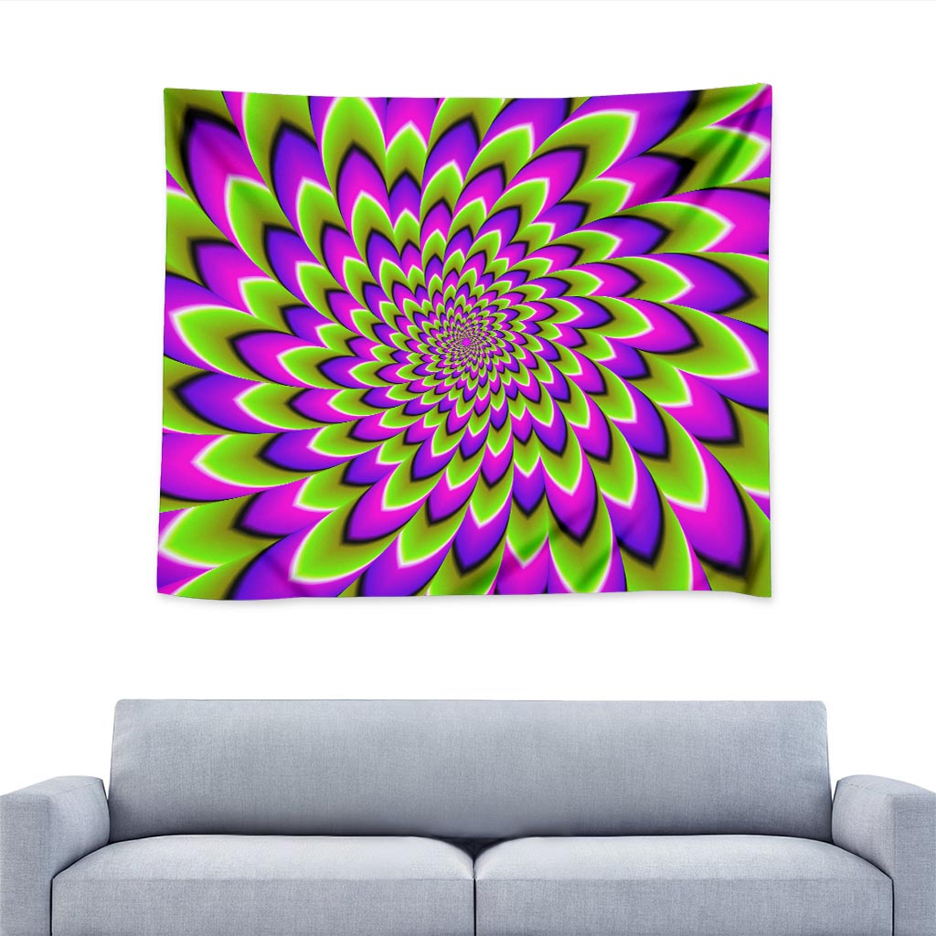 Green Expansion Moving Optical Illusion Tapestry
