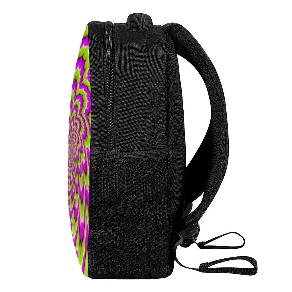 Green Explosion Moving Optical Illusion Casual Backpack