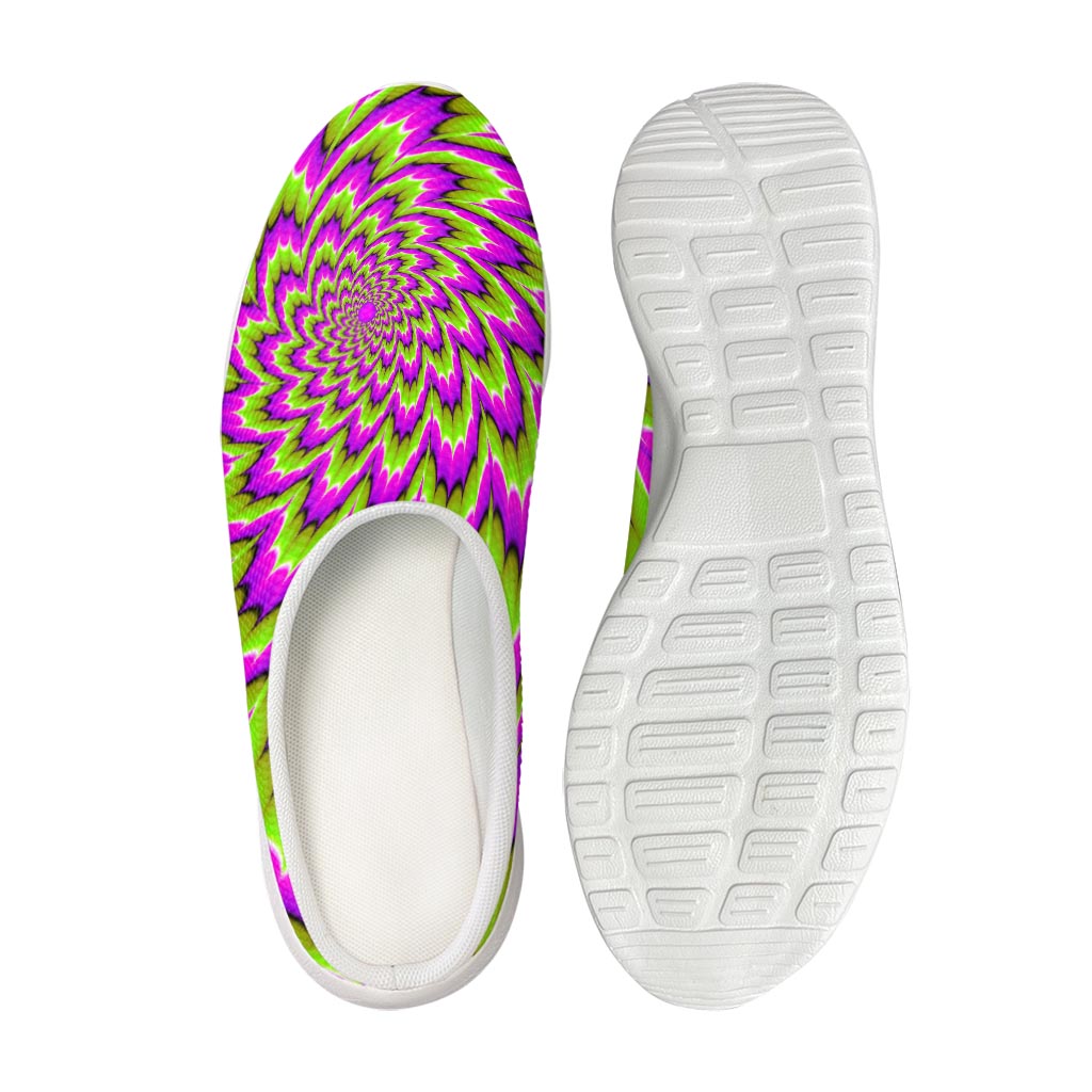 Green Explosion Moving Optical Illusion Mesh Casual Shoes