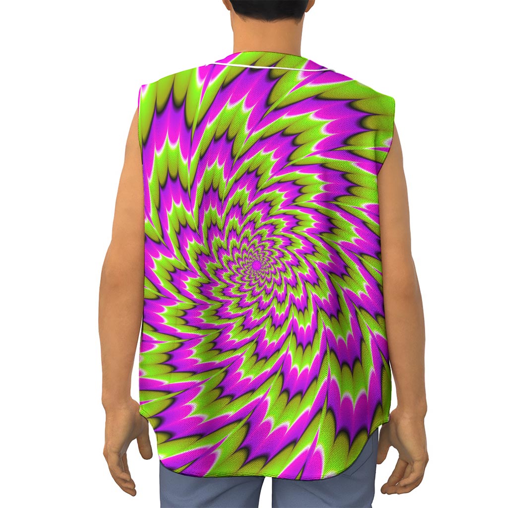 Green Explosion Moving Optical Illusion Sleeveless Baseball Jersey