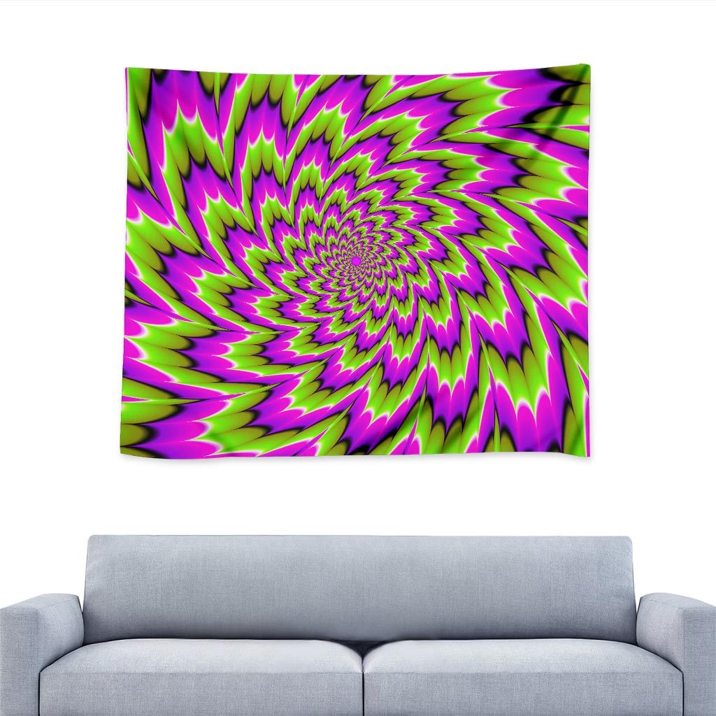 Green Explosion Moving Optical Illusion Tapestry