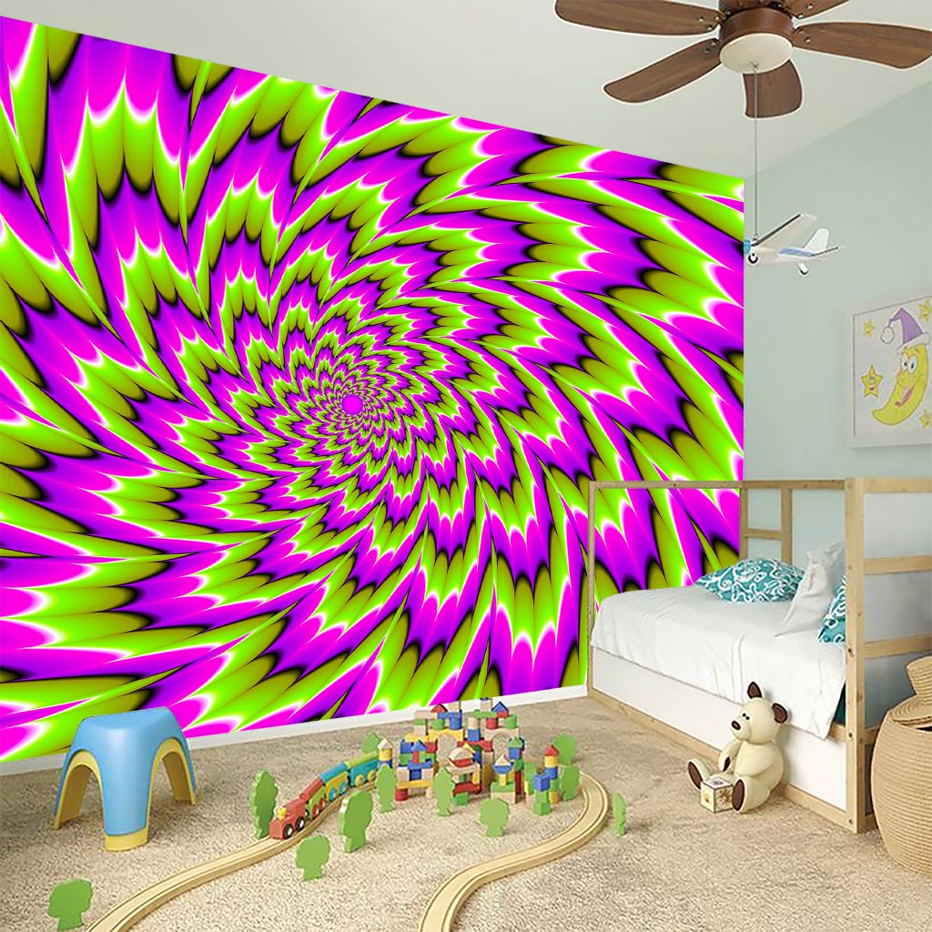 Green Explosion Moving Optical Illusion Wall Sticker