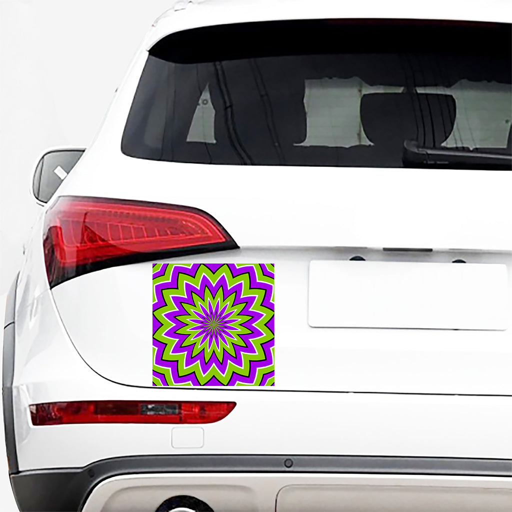 Green Flower Moving Optical Illusion Car Sticker