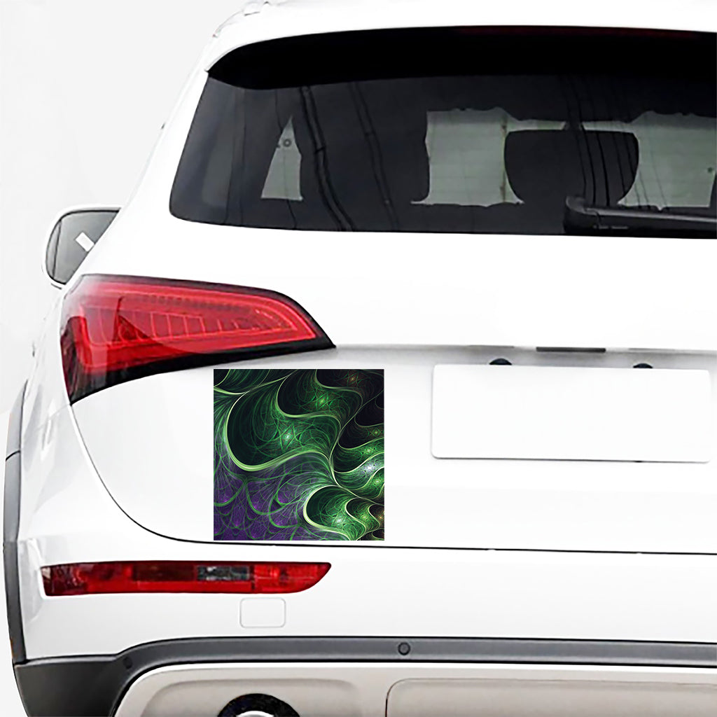 Green Fractal Print Car Sticker