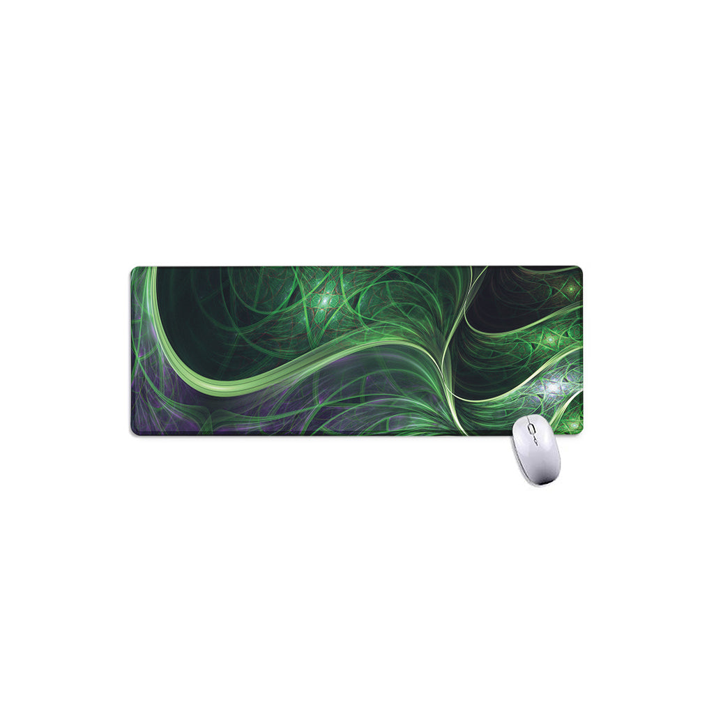 Green Fractal Print Extended Mouse Pad