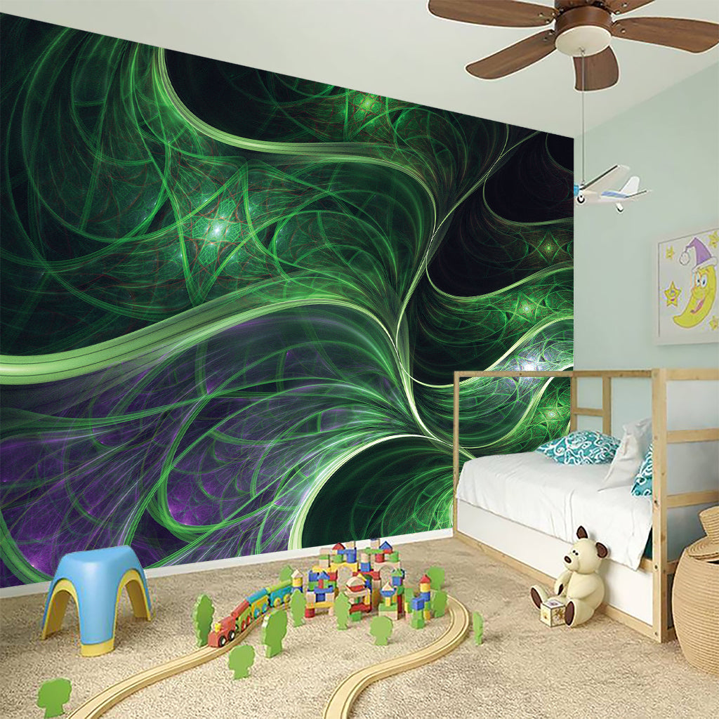 Green Fractal Print Wall Sticker