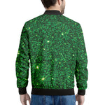 Green Glitter Artwork Print (NOT Real Glitter) Men's Bomber Jacket