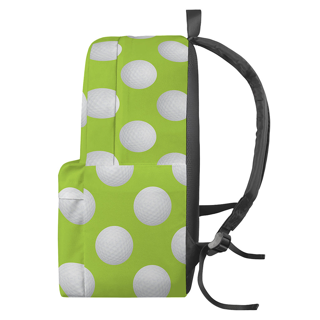 Green Golf Ball Pattern Print Backpack